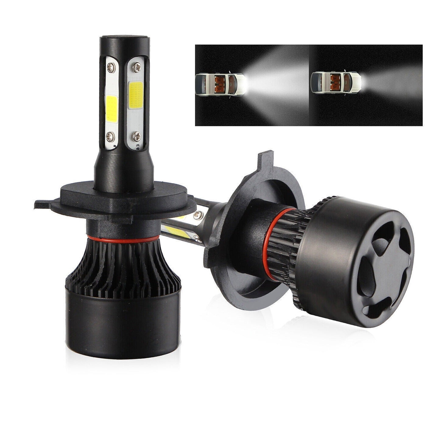 H4 9003 LED Headlight Kit High Low Beam Upgrade Lamp Bulbs 2000W 300000LM