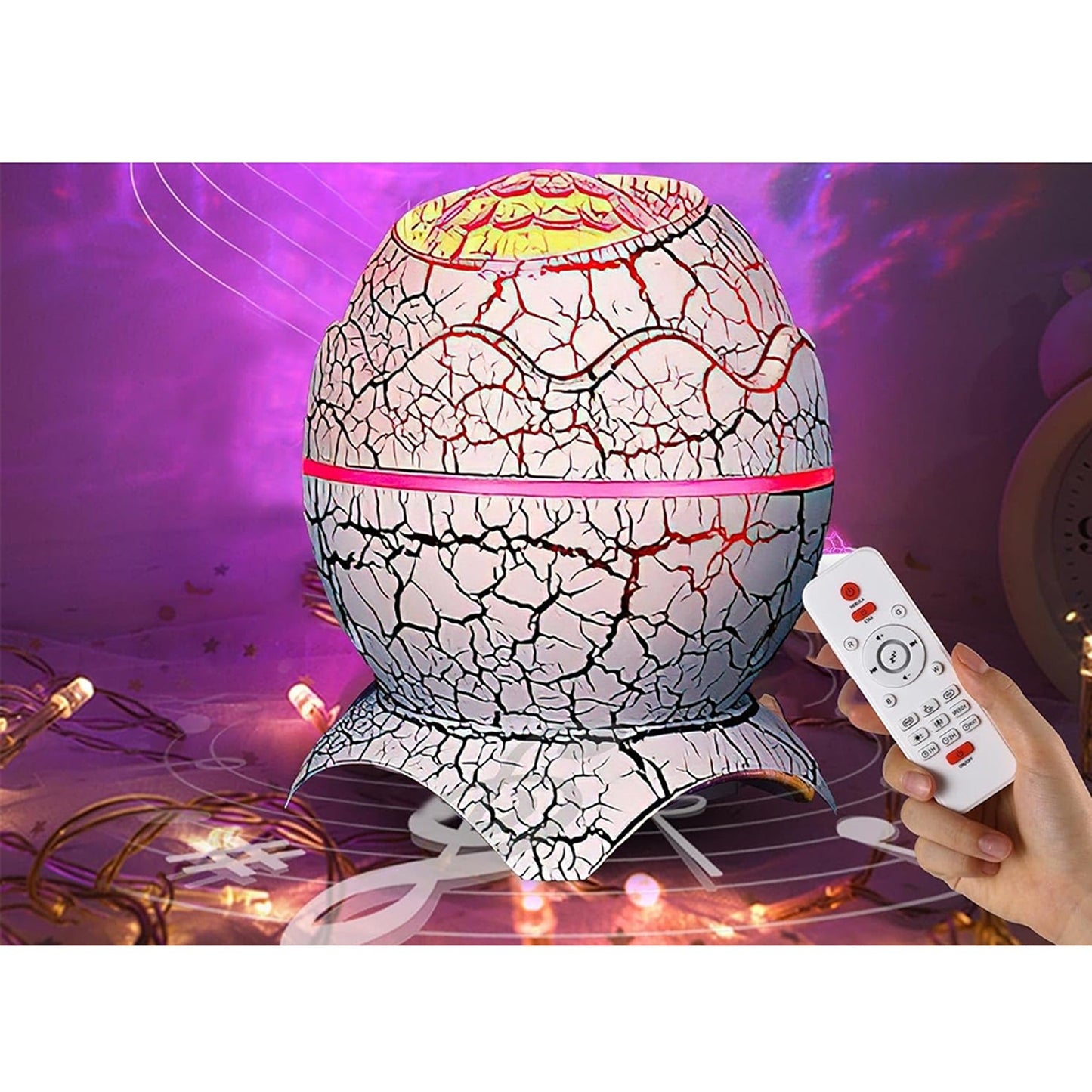 Galaxy Star Wireless Projector with Dinosaur Egg Design and Music Player