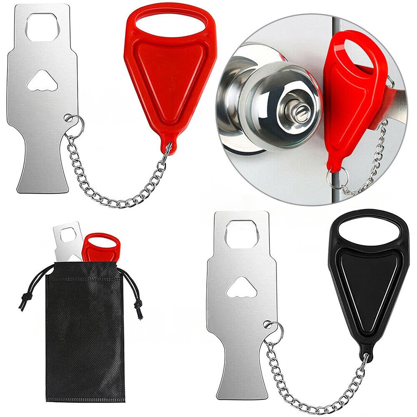 Secure Portable Door Lock Travel Safety Hardware for Hotel and Home