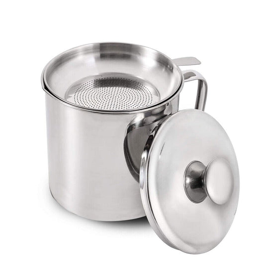 Home Cooking Oil Separator Stainless Steel Filter Pot Soup Grease Strainer