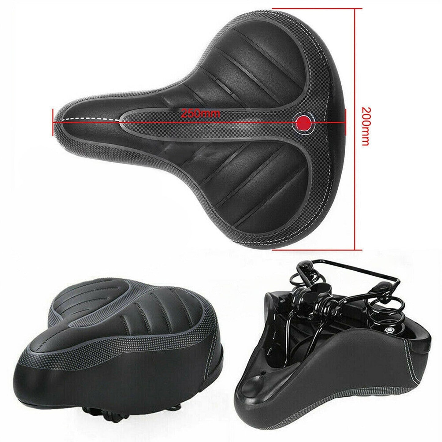 Bike Gel Cruiser Comfort Saddle Wide Soft Cushion Seat