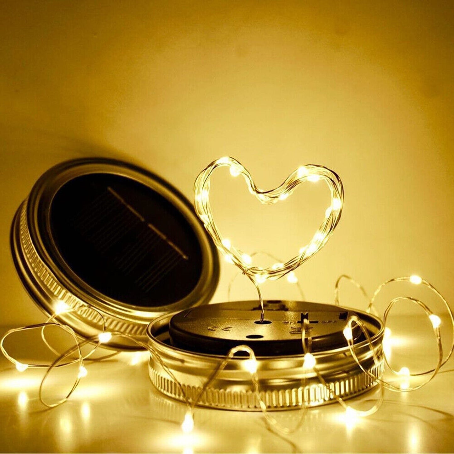 Outdoor Solar Powered Mason Jar Fairy Lights Garden Wedding Decor Lamp