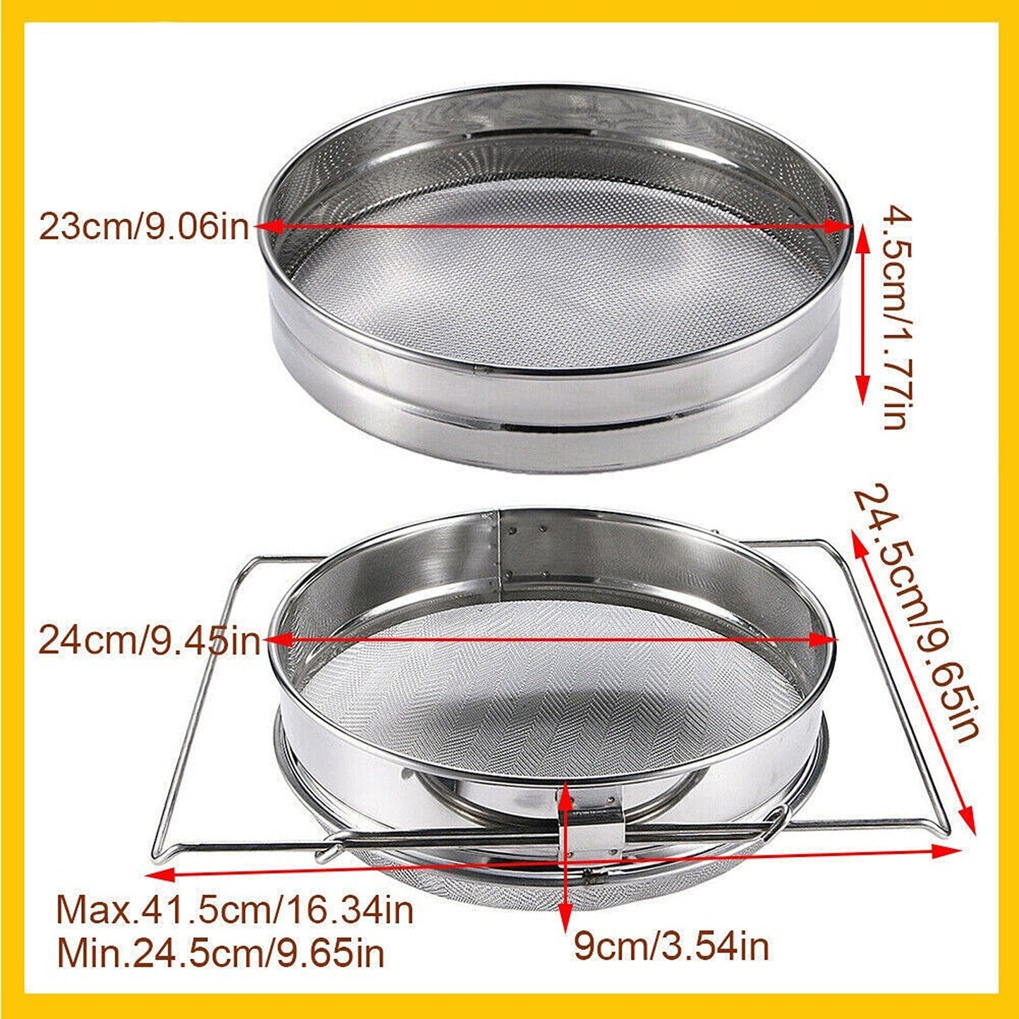 Stainless Steel Double Sieve Honey Strainer Beekeeping Equipment Kit