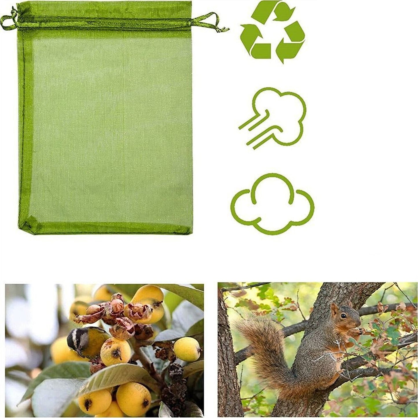100x Agricultural Fruit Protection Net Bags Insect Proof Mesh 20x30cm