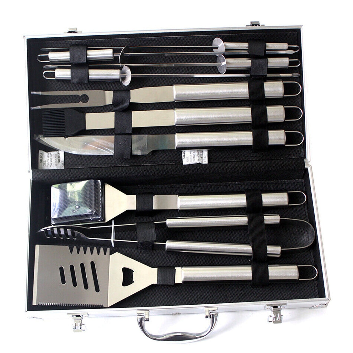 10pcs Stainless Steel Barbecue Set with Aluminium Grill Utensils
