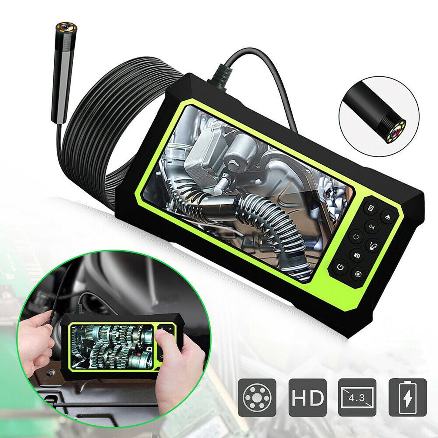 Industrial Borescope Inspection Camera with 4.3in HD Screen 1080P