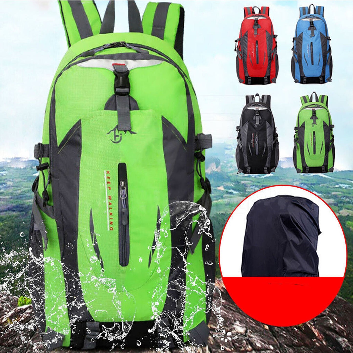 40L Waterproof Backpack for Outdoor Travel and Hiking Camping Luggage Rucksack