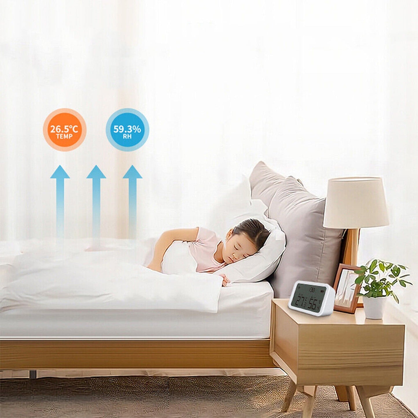 Temperature Humidity Sensor Hub Smart LCD Thermometer Gateway