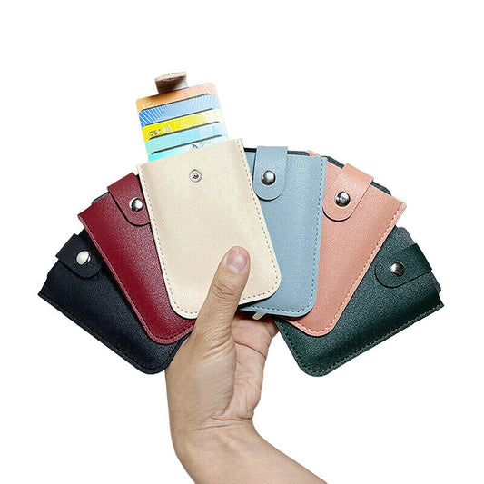 Pull-Out Business Card Holder Leather ID and Credit Card Bag
