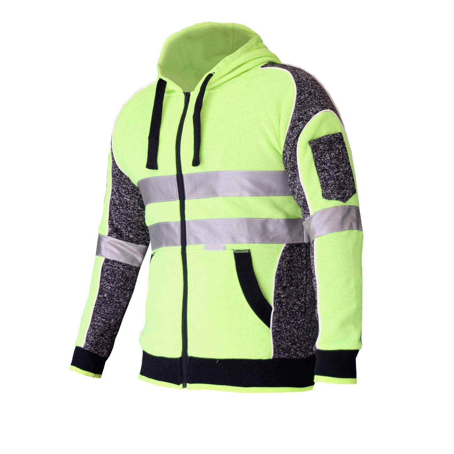 Yellow Navy 3M Reflective Work Jumper Jacket with Full Zip