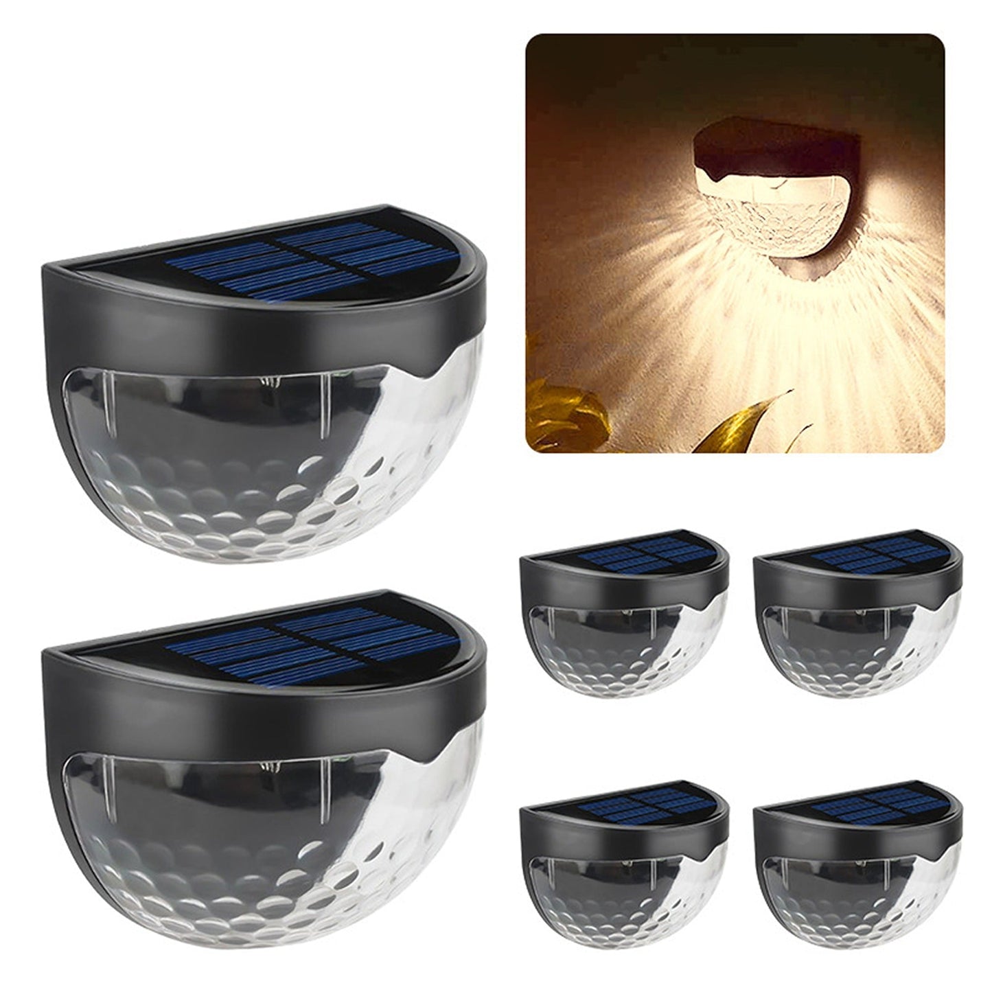 4-Pack Solar Powered LED Wall Lights Waterproof for Outdoor Garden and Fence
