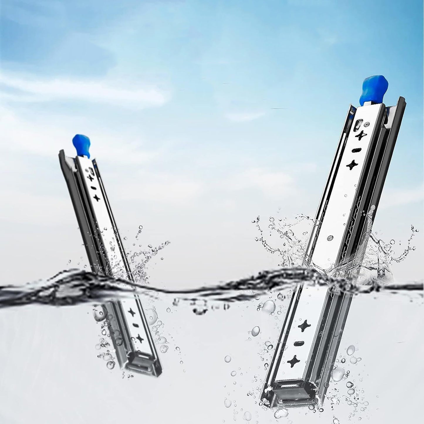 2pcs Heavy Duty 125KG Locking Drawer Slides for Trailers - Extendable 500-2000mm