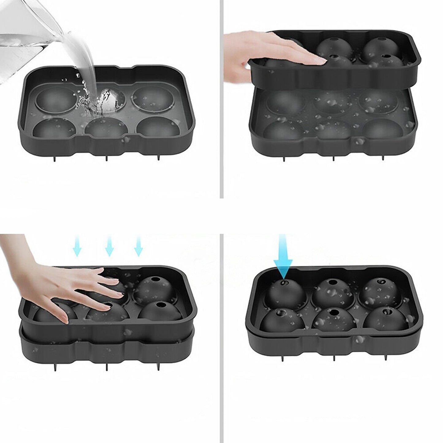 Whiskey Ice Sphere Mould Large Round Silicone Tray Ball Maker