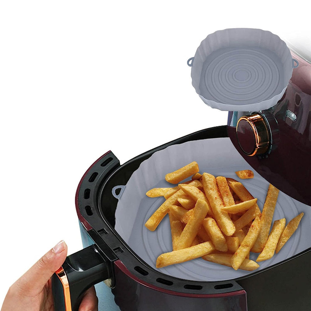 2pcs Reusable Silicone Liner for Air Fryer Non-Stick Basket Tray