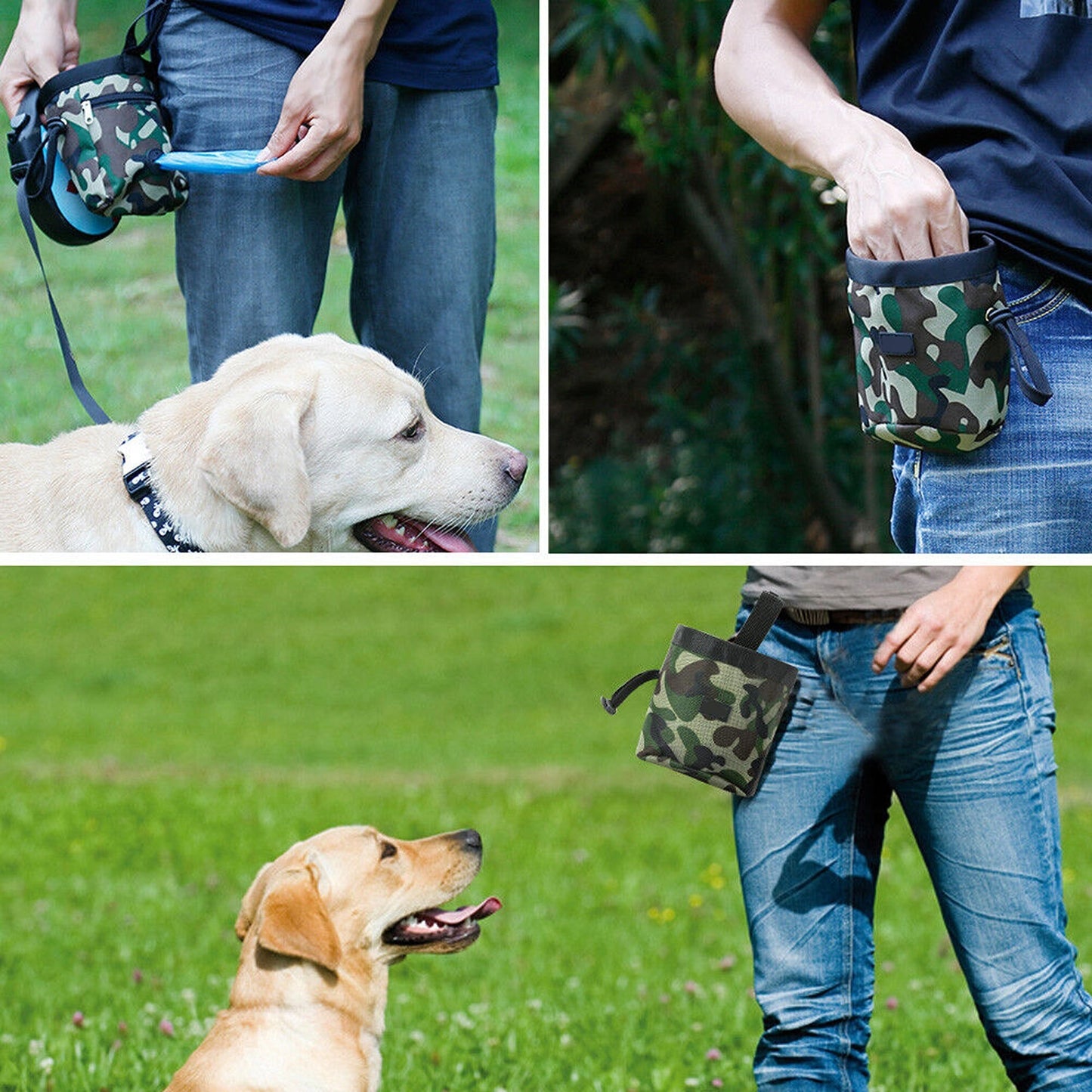 Hands-Free Dog Training Pouch Pet Food Waist Belt Bag with Drawstring