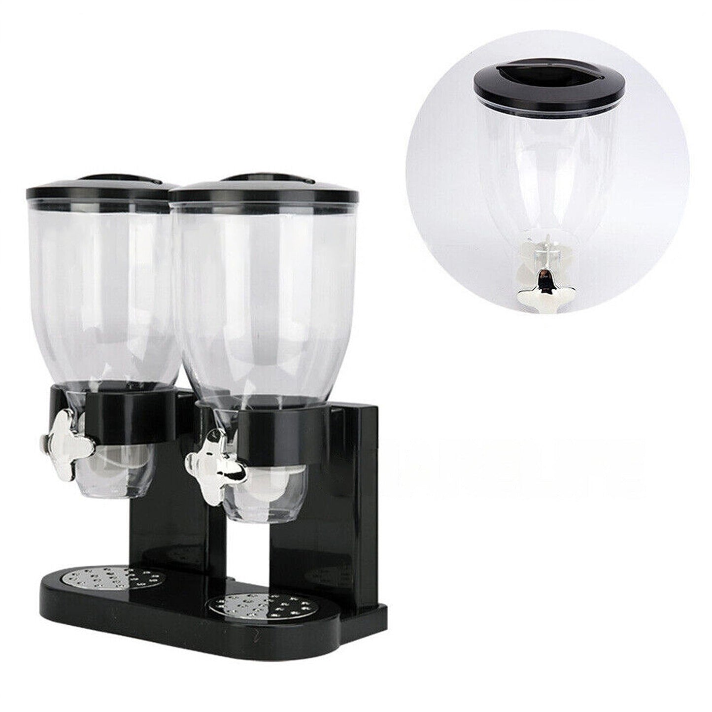 Convenient Double Cereal Dispenser for Dry Foods Storage Containers