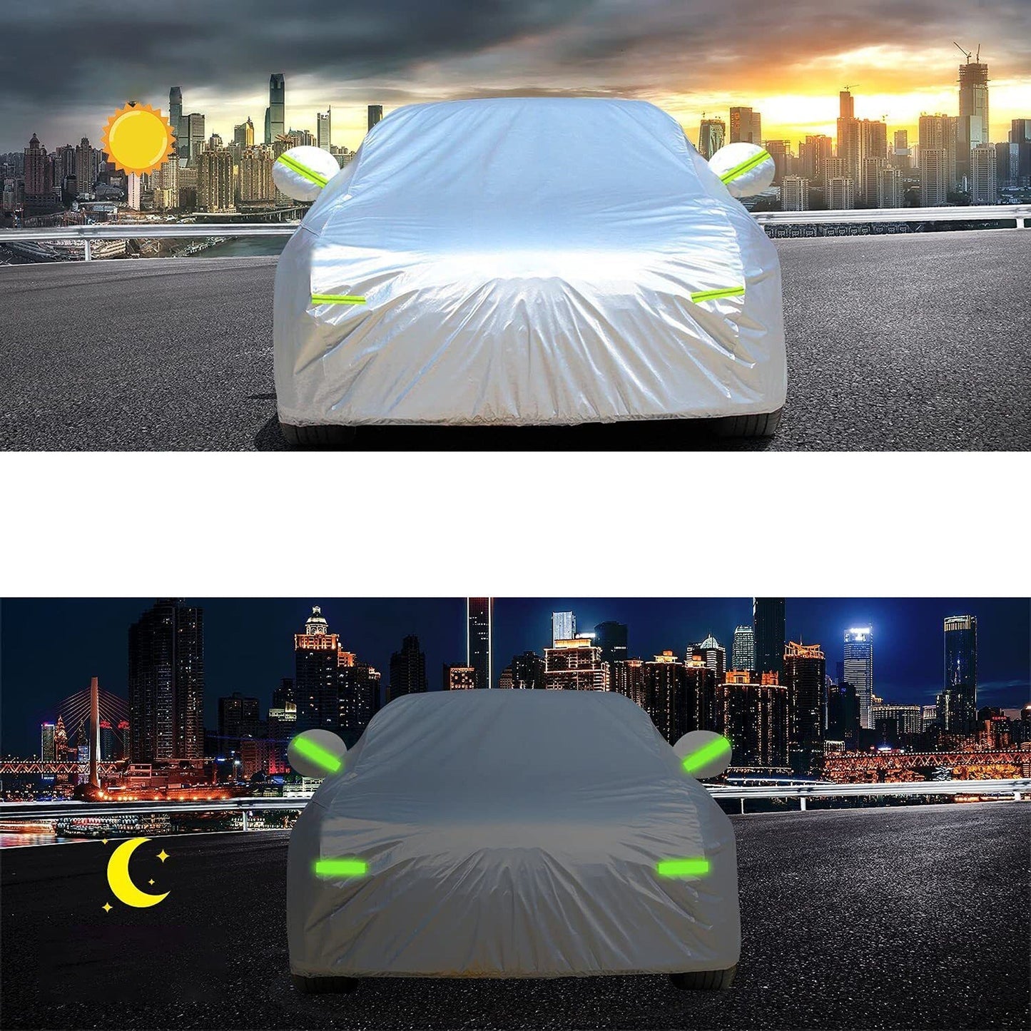 Premium 6-Layer Sedan Car Cover Waterproof UV and Hail Resistant