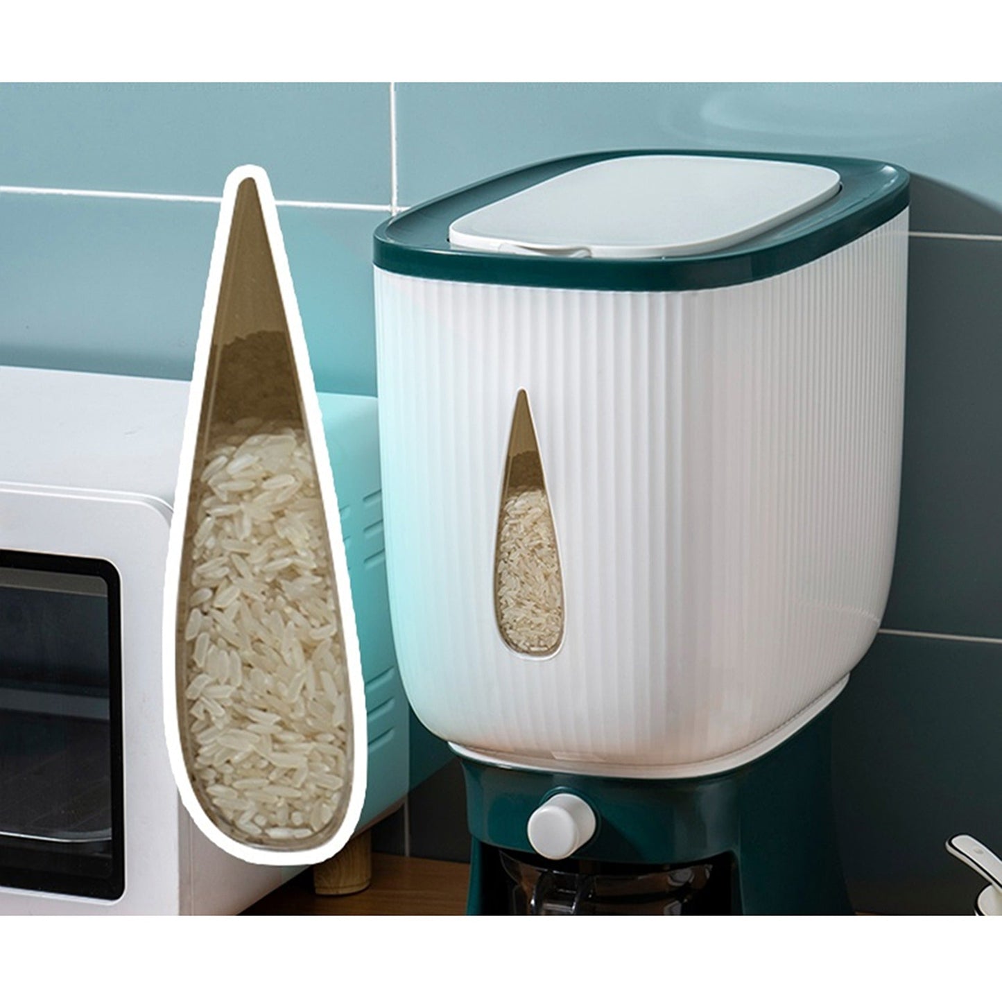 10kg Auto Grain Case Cereal Dispenser Kitchen Food Rice Storage Box