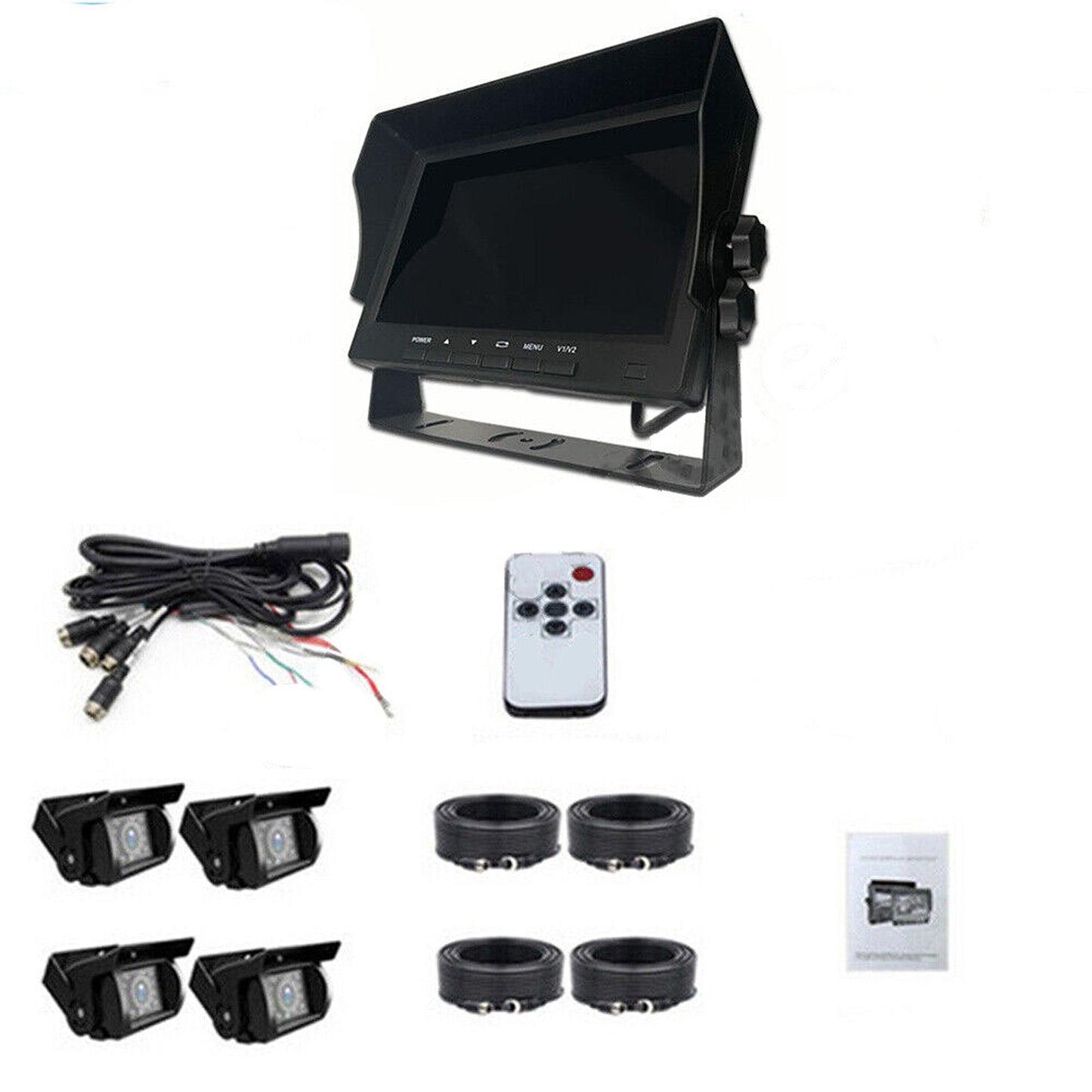 7-inch Split Screen Monitor with 4 Reversing Cameras for Vehicles