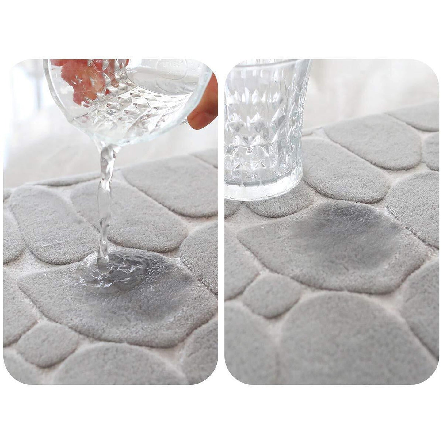Grey Memory Foam Non-Slip Bath Mat Super Absorbent Bathroom Carpet
