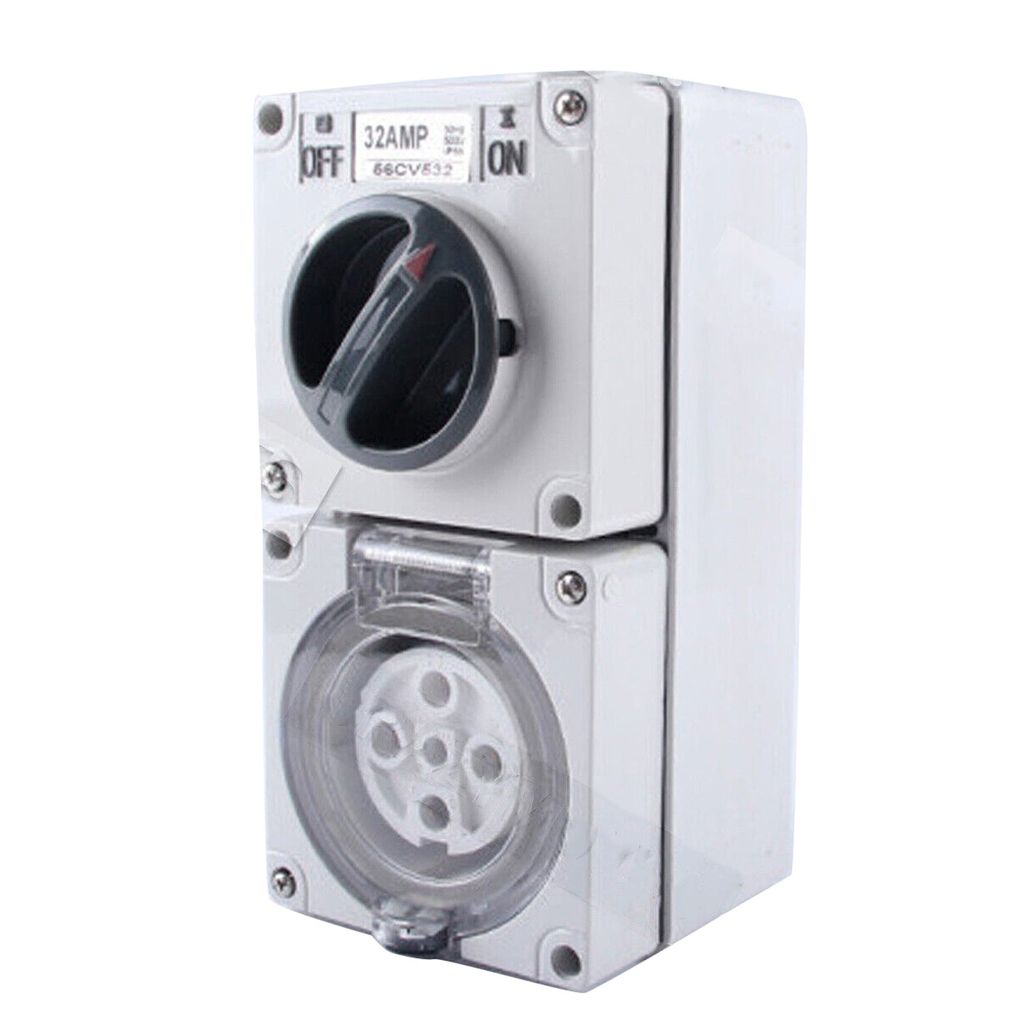 Weatherproof Industrial Switch for Outdoor Use IP66 500V 32amp 5 Pin
