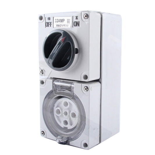 Weatherproof Industrial Switch for Outdoor Use IP66 500V 32amp 5 Pin