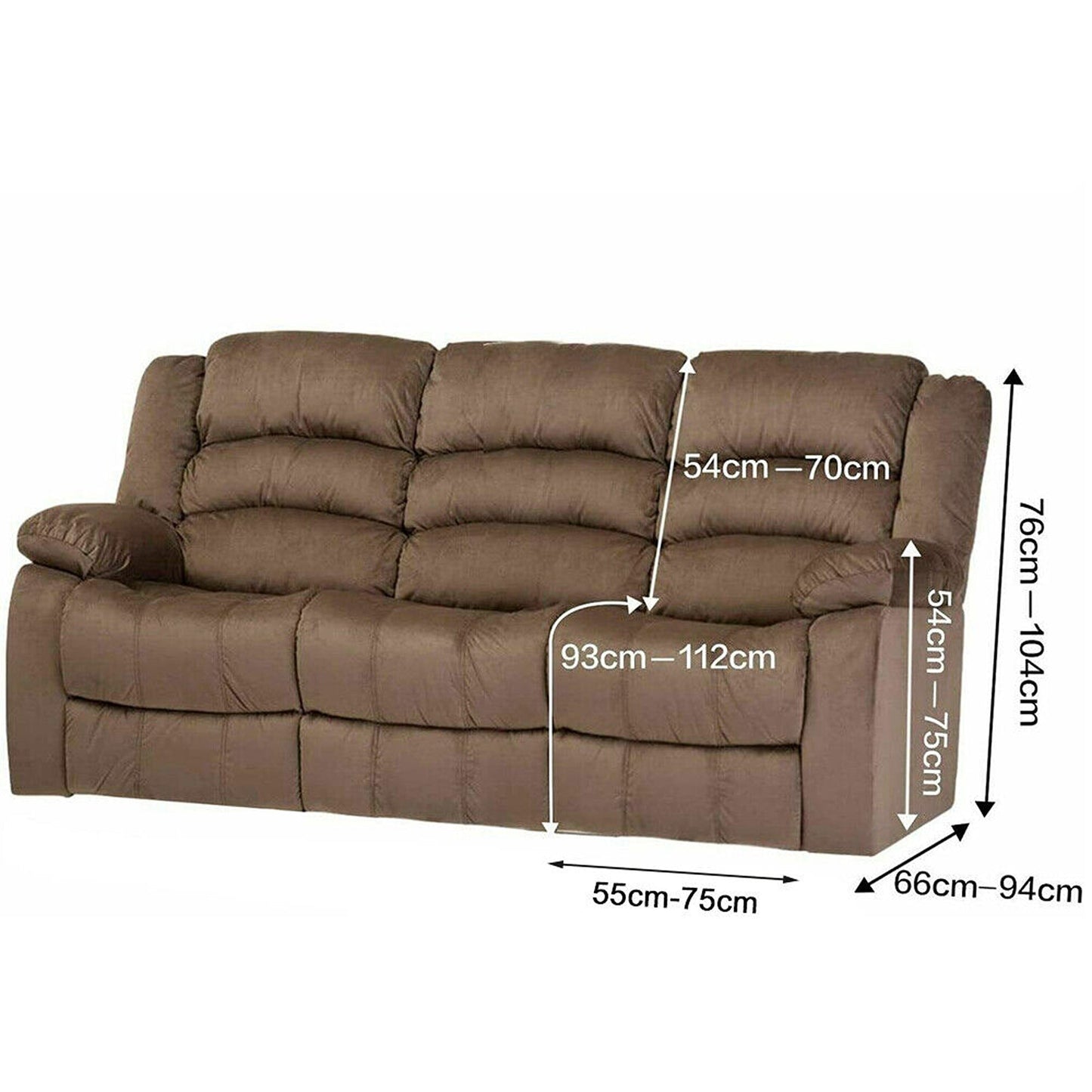 Velvet Recliner Sofa Chair Cover Stretch Slipcovers for 2 Seater Couch
