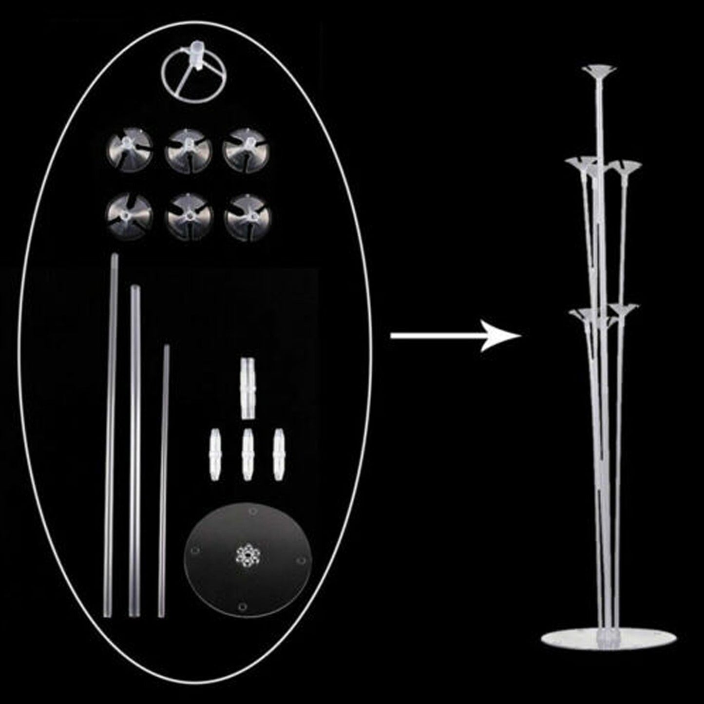 3 Sets Balloon Stand Holder Column Base Party Wedding Décor