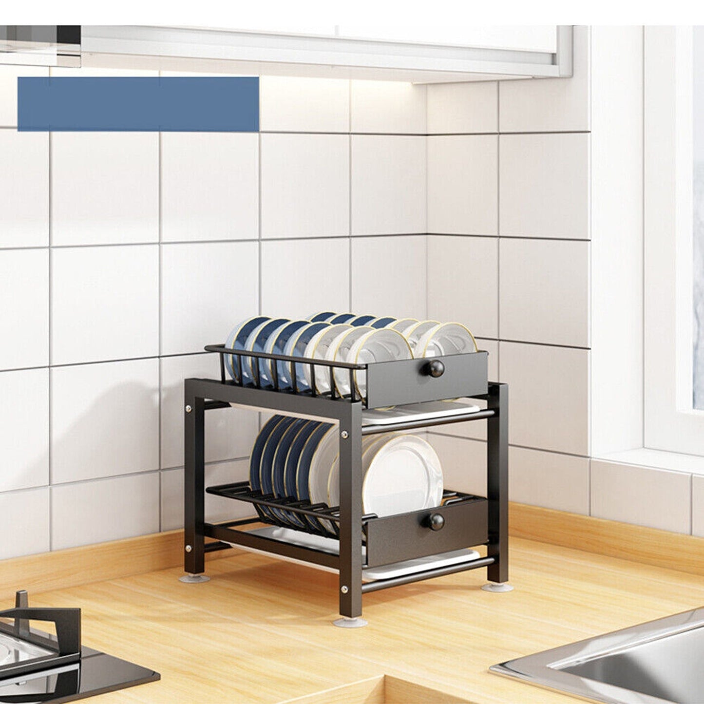 Stainless Steel 2 Tier Pantry and Kitchen Organizer