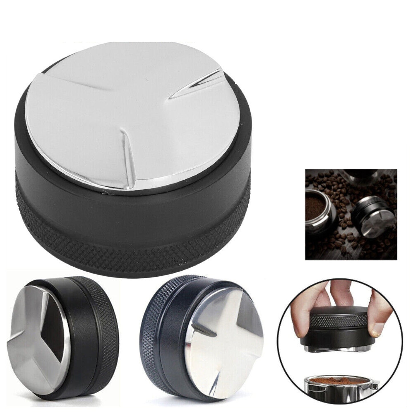 51mm Coffee Tamper Distributor Dual Head Espresso Leveler Tool