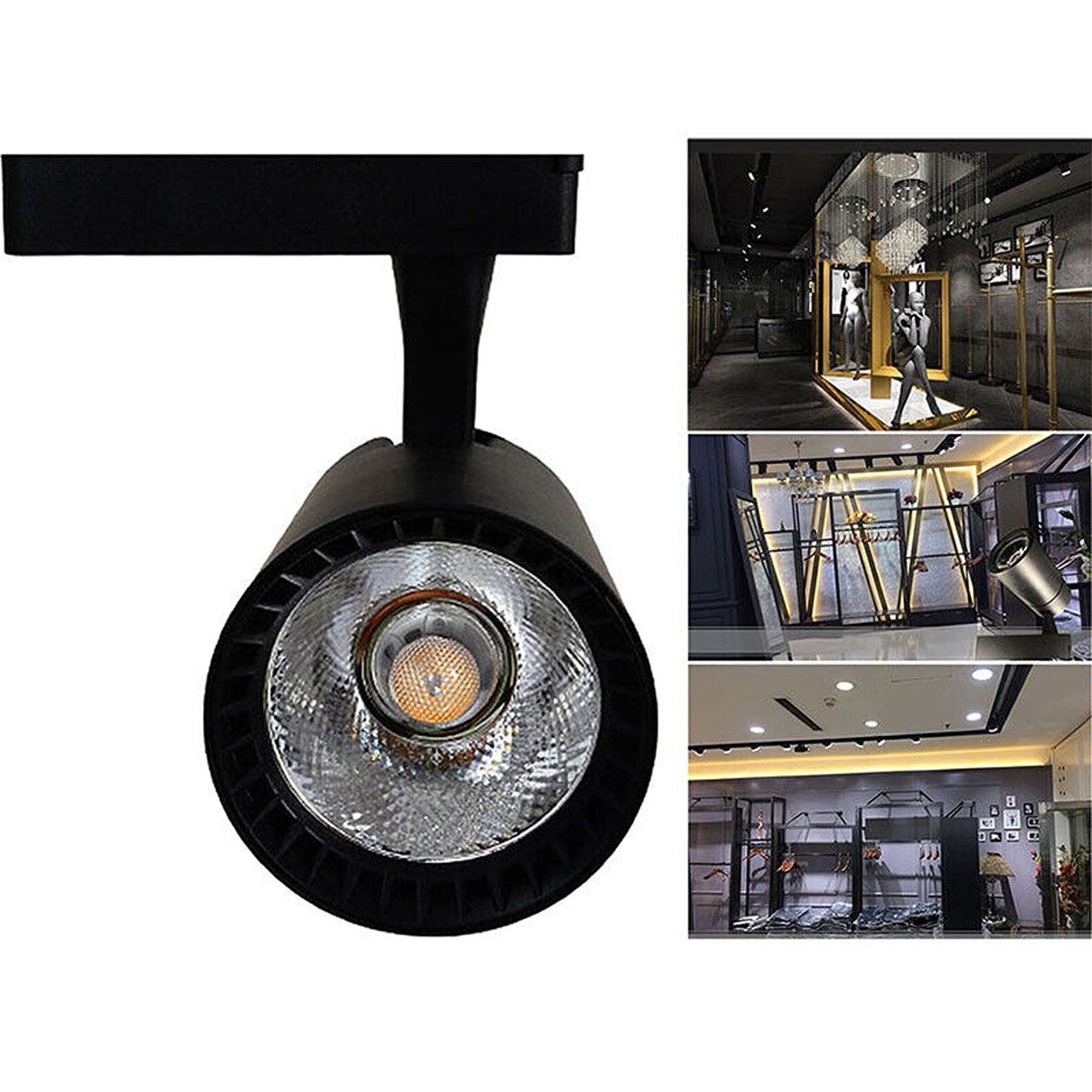 COB LED Track Lighting Spot Lights Fixture Rail Spotlights Lamp