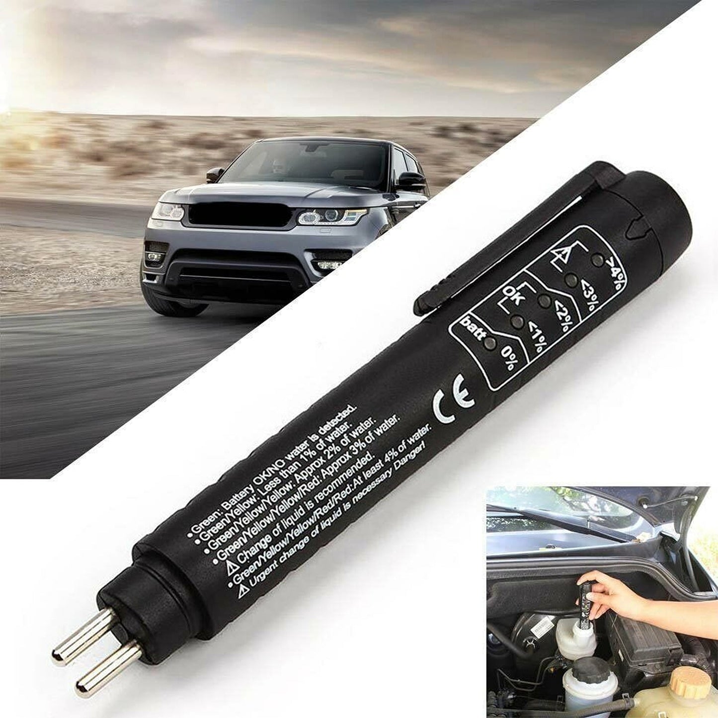 1pc Vehicle Brake Fluid Diagnostic Tester Pen with LED for DOT3/DOT4