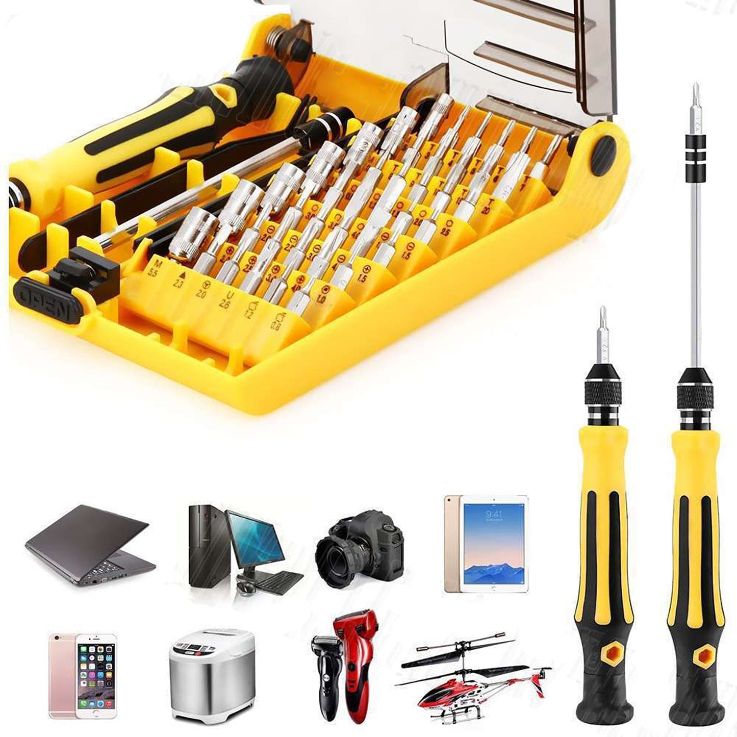 46-in-1 Precision Screwdriver Kit for PC Phone Watch Repair Includes Torx