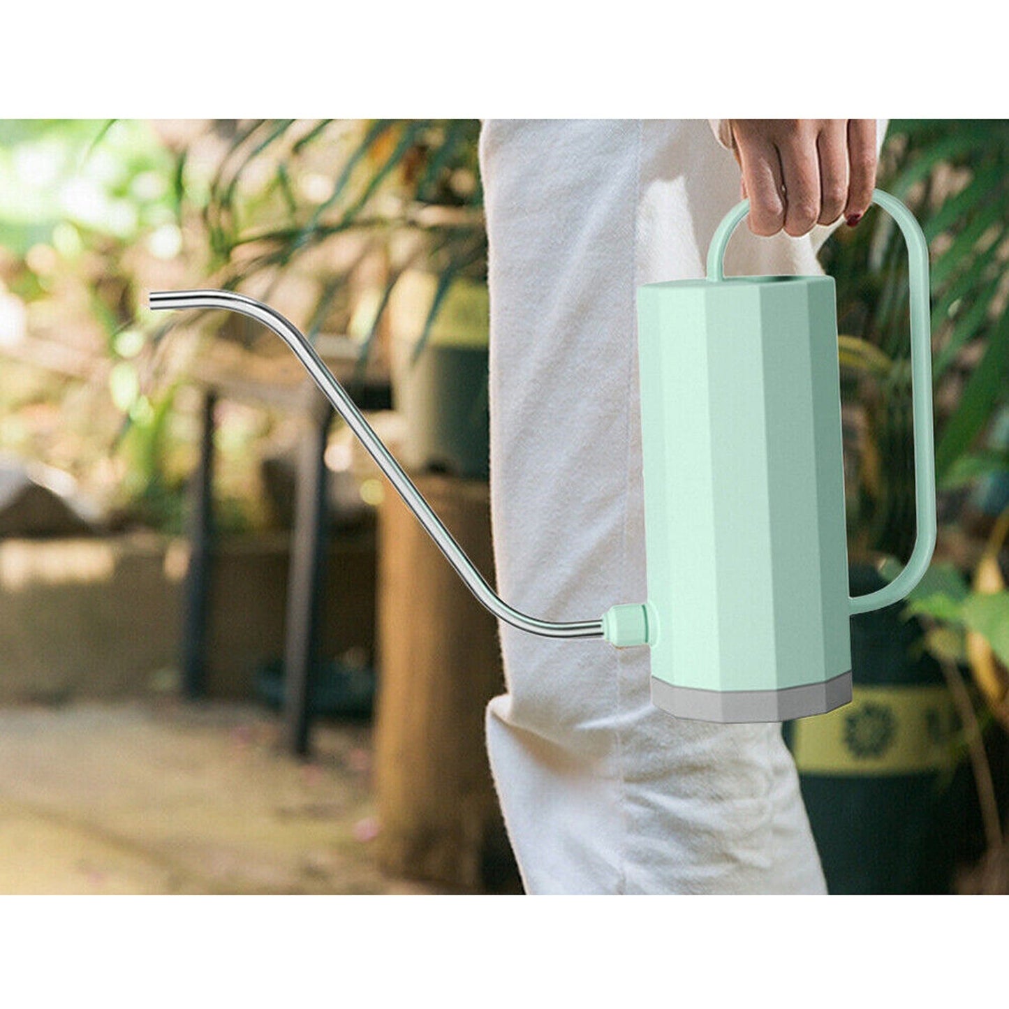 1000ml Curved Mouth Stainless Steel Watering Can Flower Pot
