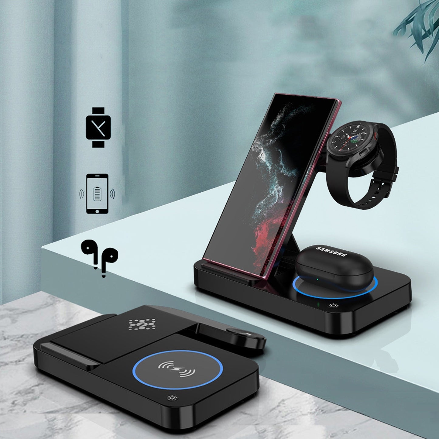 3 in 1 Fast Wireless Charger Station Dock for Apple iPhone 14 Pro 13 12 Watch