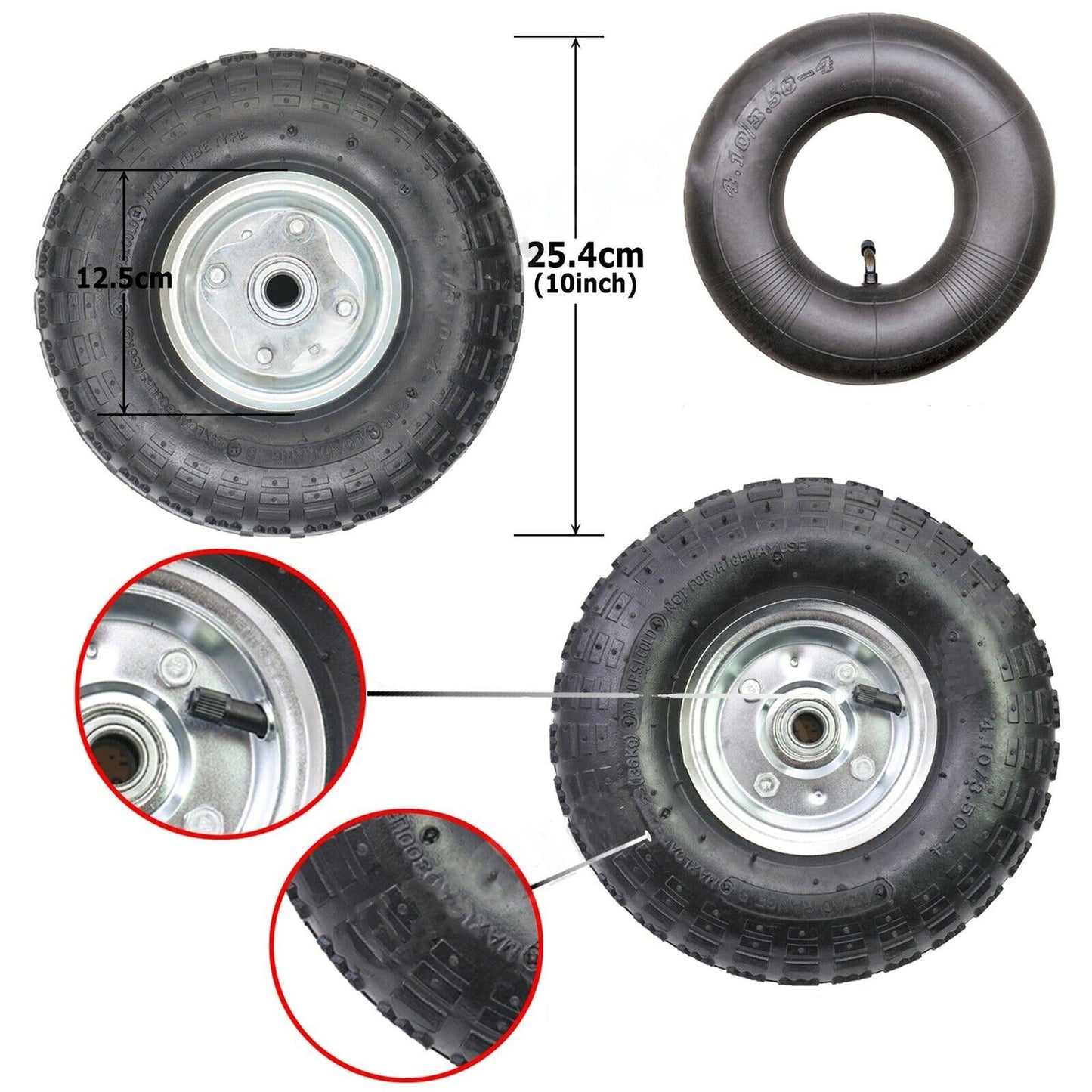 Pneumatic Wheel Hand Trolley Truck Cart Sack Wheelbarrow 16mm Bore