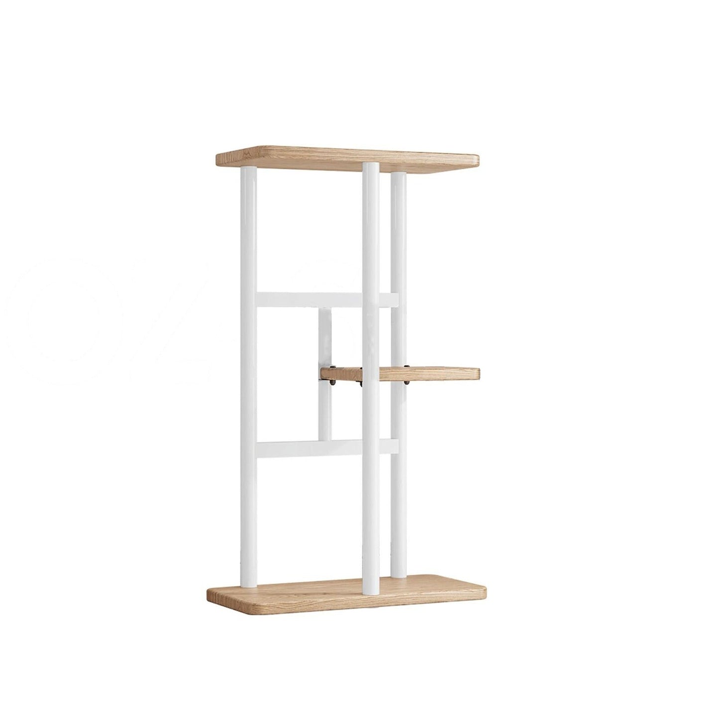 Multi-Tier Wooden Plant Display Rack for Indoor and Outdoor Use