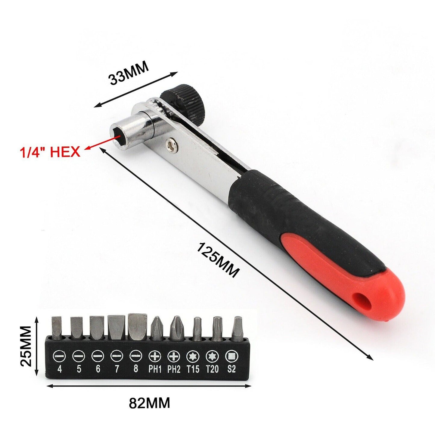 10-in-1 Mini Right Angle Offset Ratchet Screwdriver Multi-Tool Set