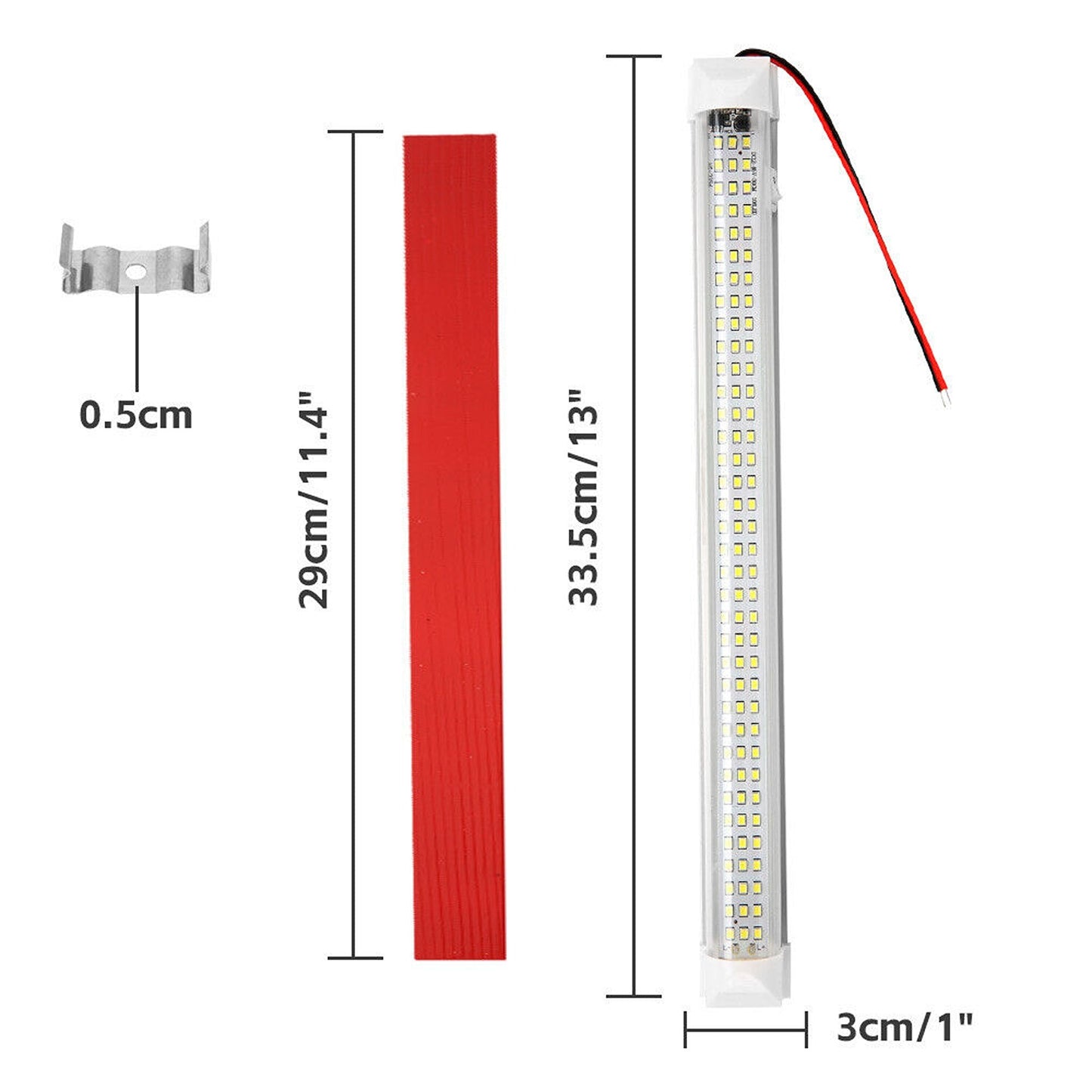 4pcs 12V LED Strip Lights for Car Interior Caravan Boat White Lamp