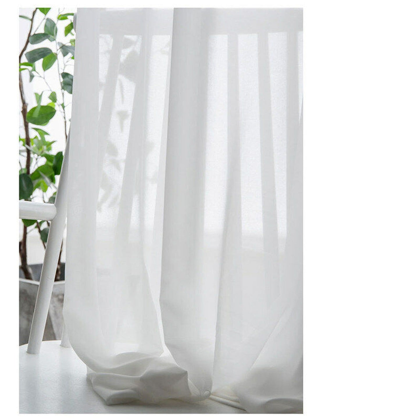 Organza Voile Sheer Curtain with Rod Pocket for Window Draping