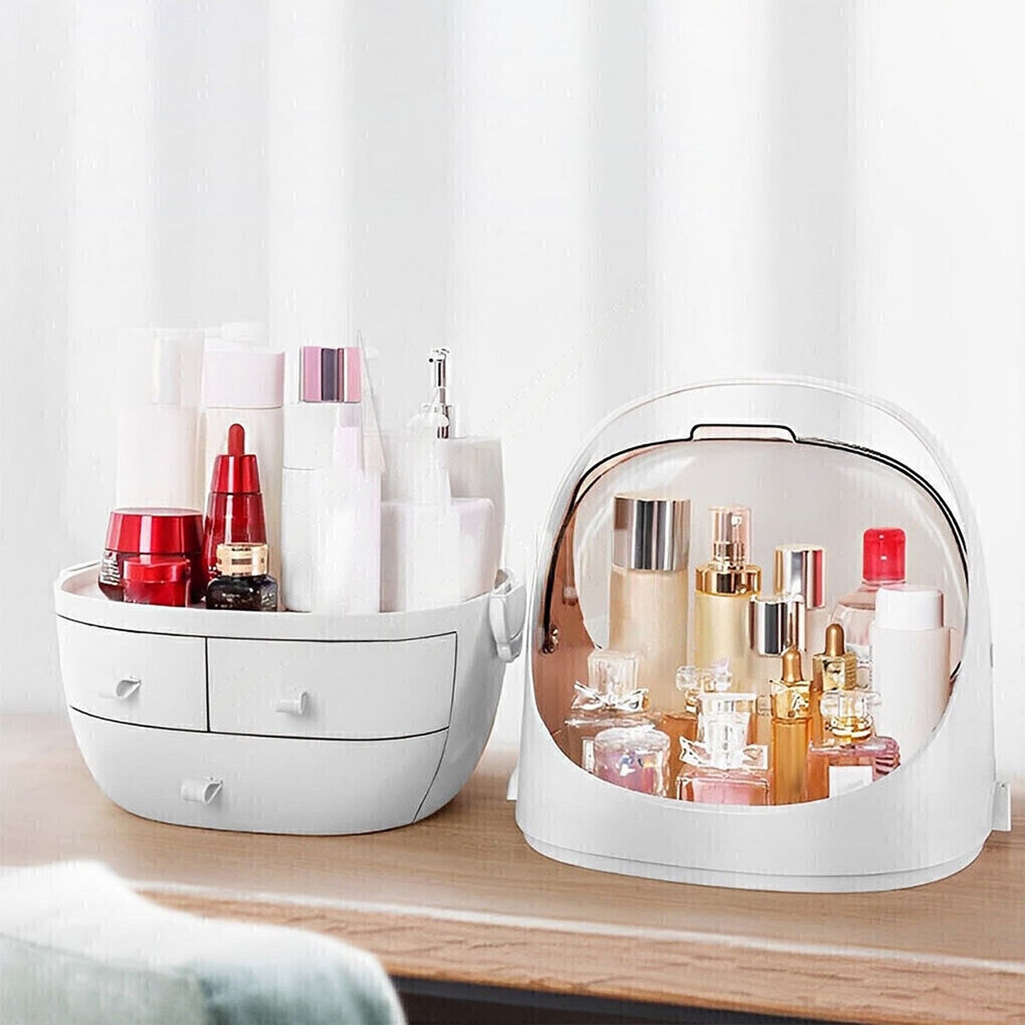 Makeup Organizer Box Cosmetic Storage Case with Jewelry Lipstick Drawer