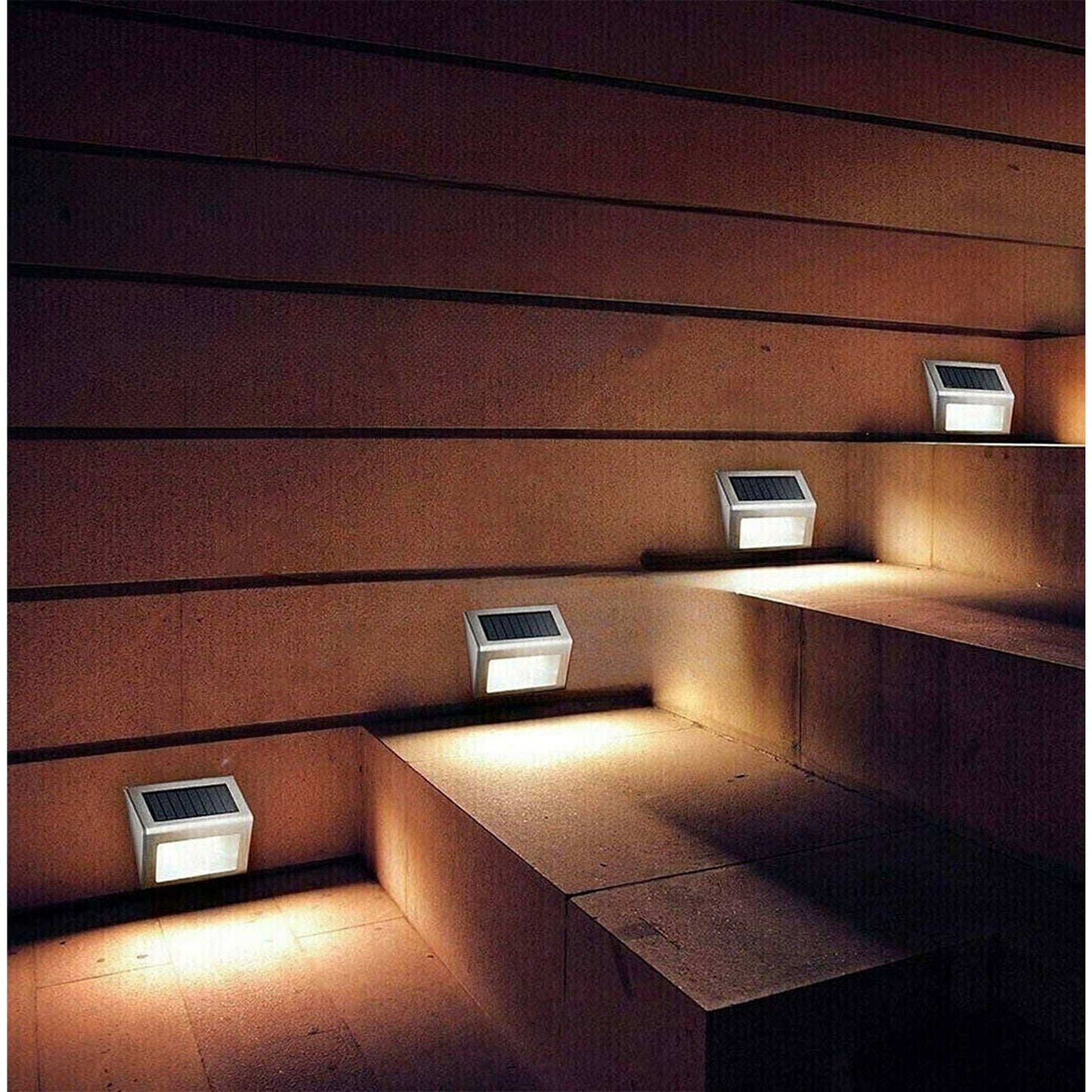 Garden Solar Powered LED Lights Outdoor Deck Step Fence Pathway