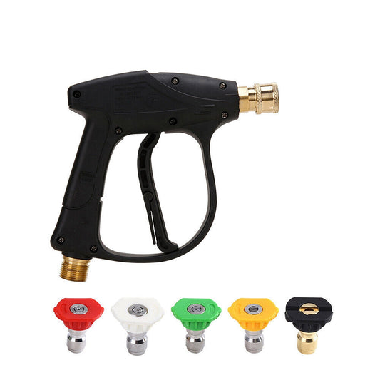 High-Pressure Water Gun for Car Washing with Short Wand and 5 Nozzle Attachments