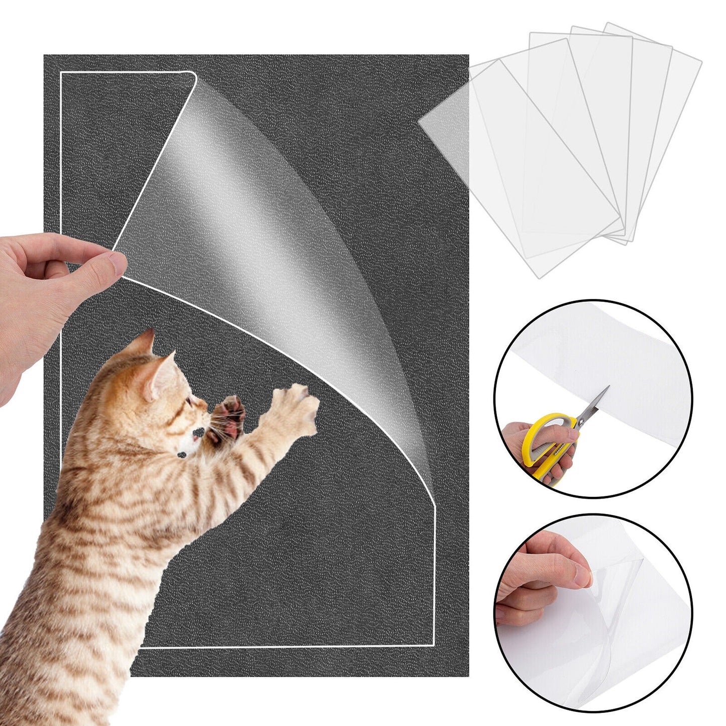 20pcs Cat Scratch Deterrent Tape Anti-Scratch Shield for Sofa and Walls