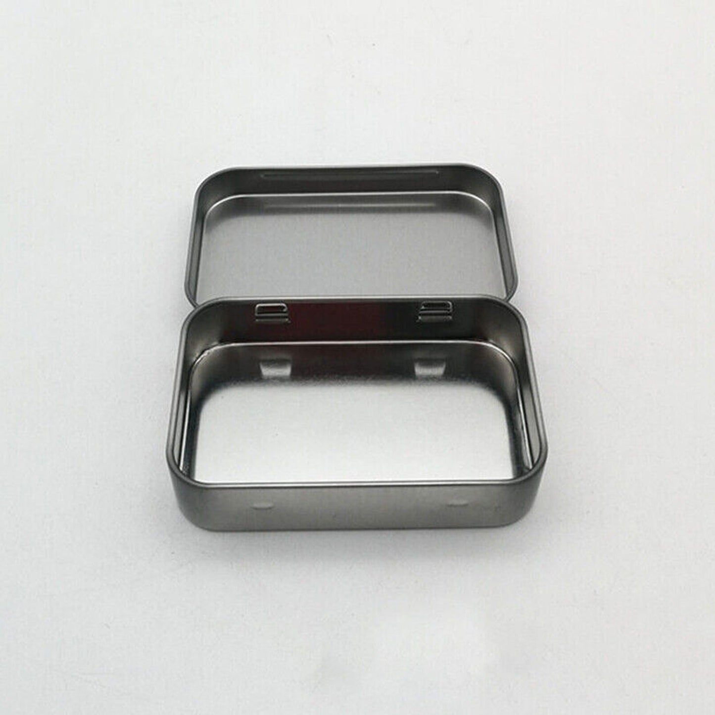 Set of 6 Metal Hinged Tin Boxes for Small Storage Solutions