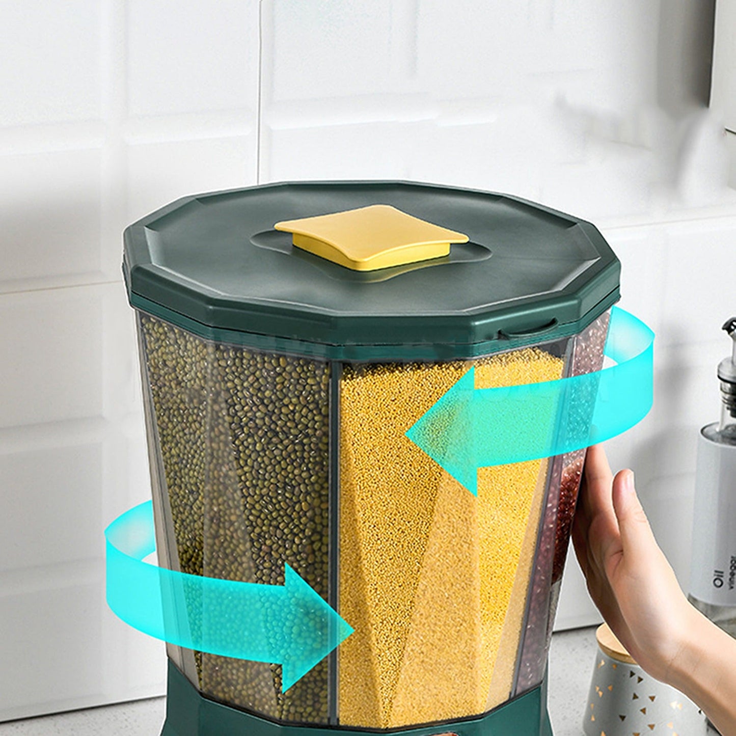 Kitchen Dry Food Dispenser Auto Grain Case for Rice and Cereal