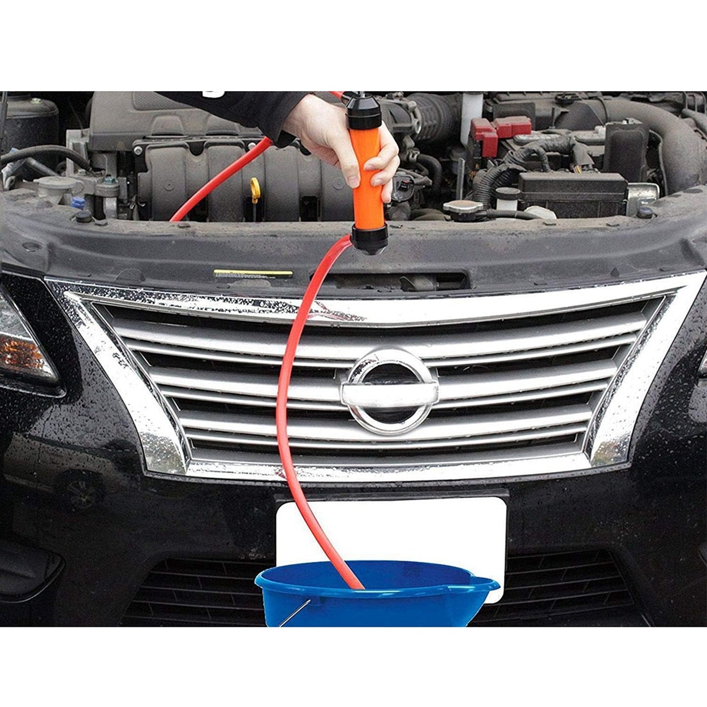 Hand-Operated Car Fuel Transfer Siphon Pump Kit for Gas and Oil
