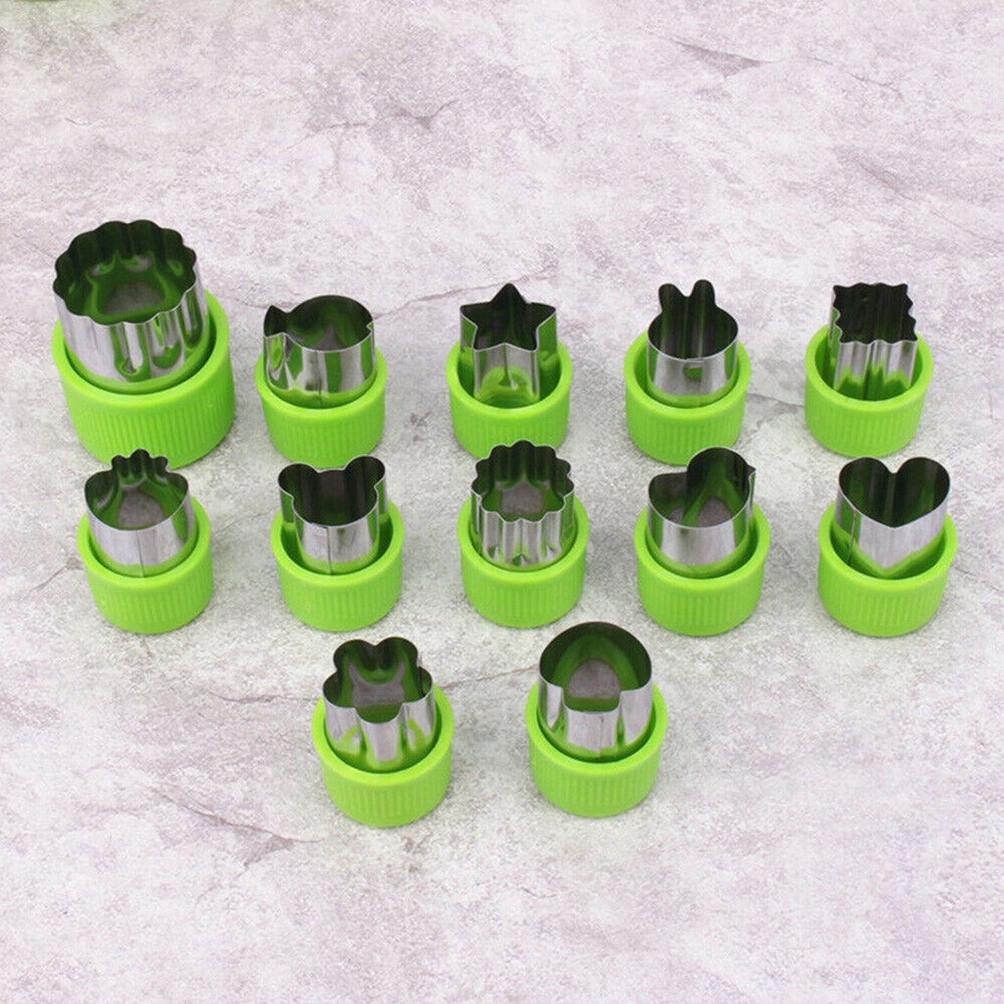 12pcs Mini Stainless Steel Fruit and Vegetable Food Shape Cookie Cutters
