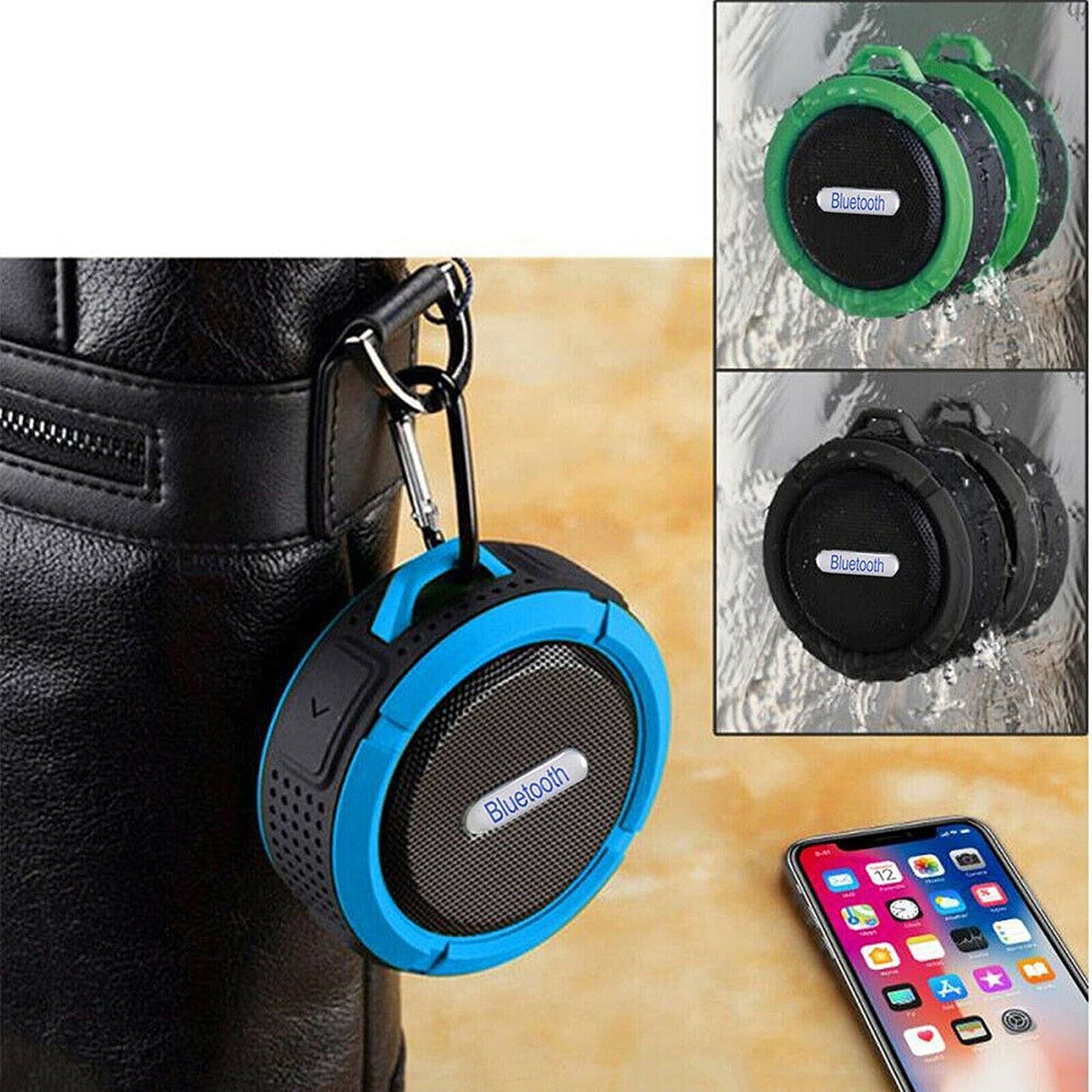 Waterproof Bluetooth Music Speaker Portable Shower and Car Handsfree Device