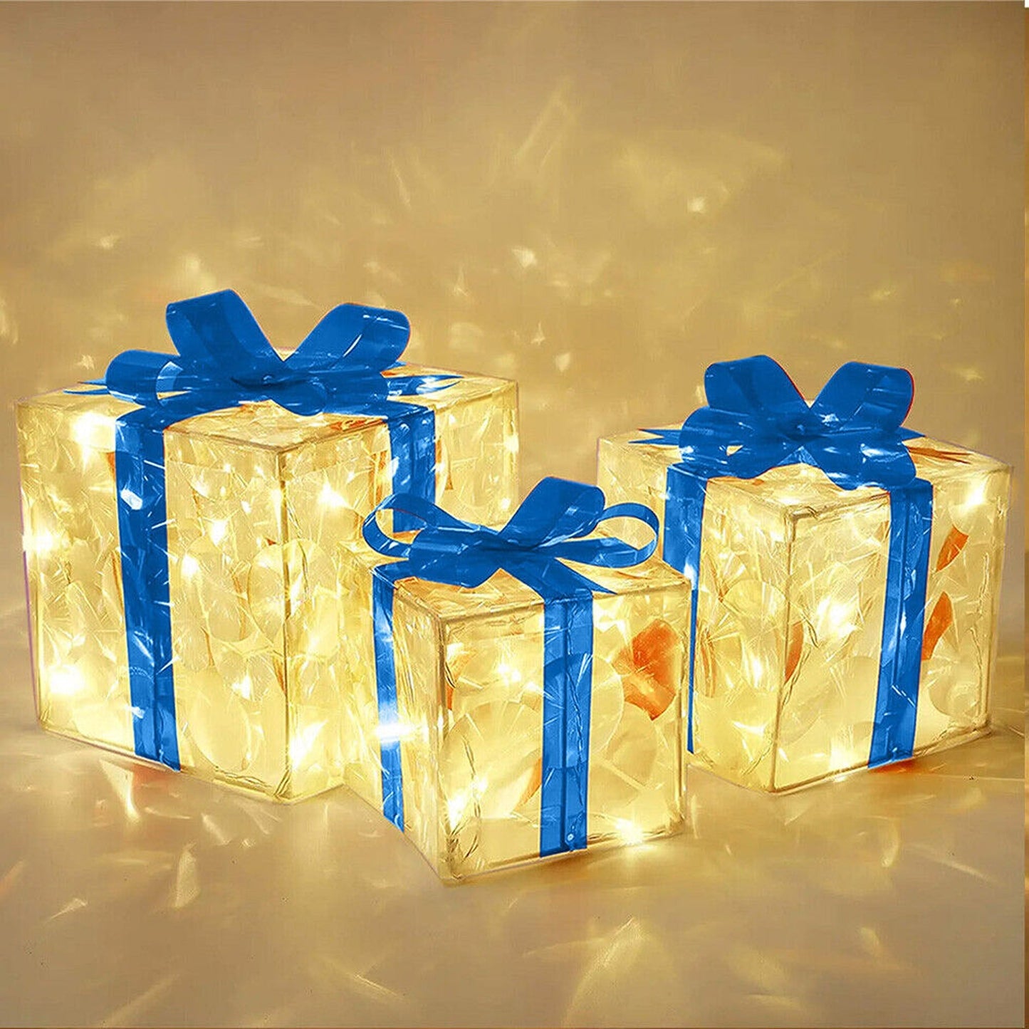Christmas Decoration Gift Boxes with LED Light-Up Home Decor